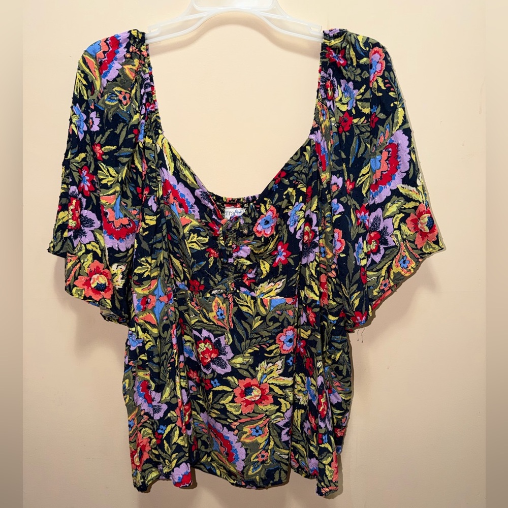 Terra & Sky Colorful Floral Blouse